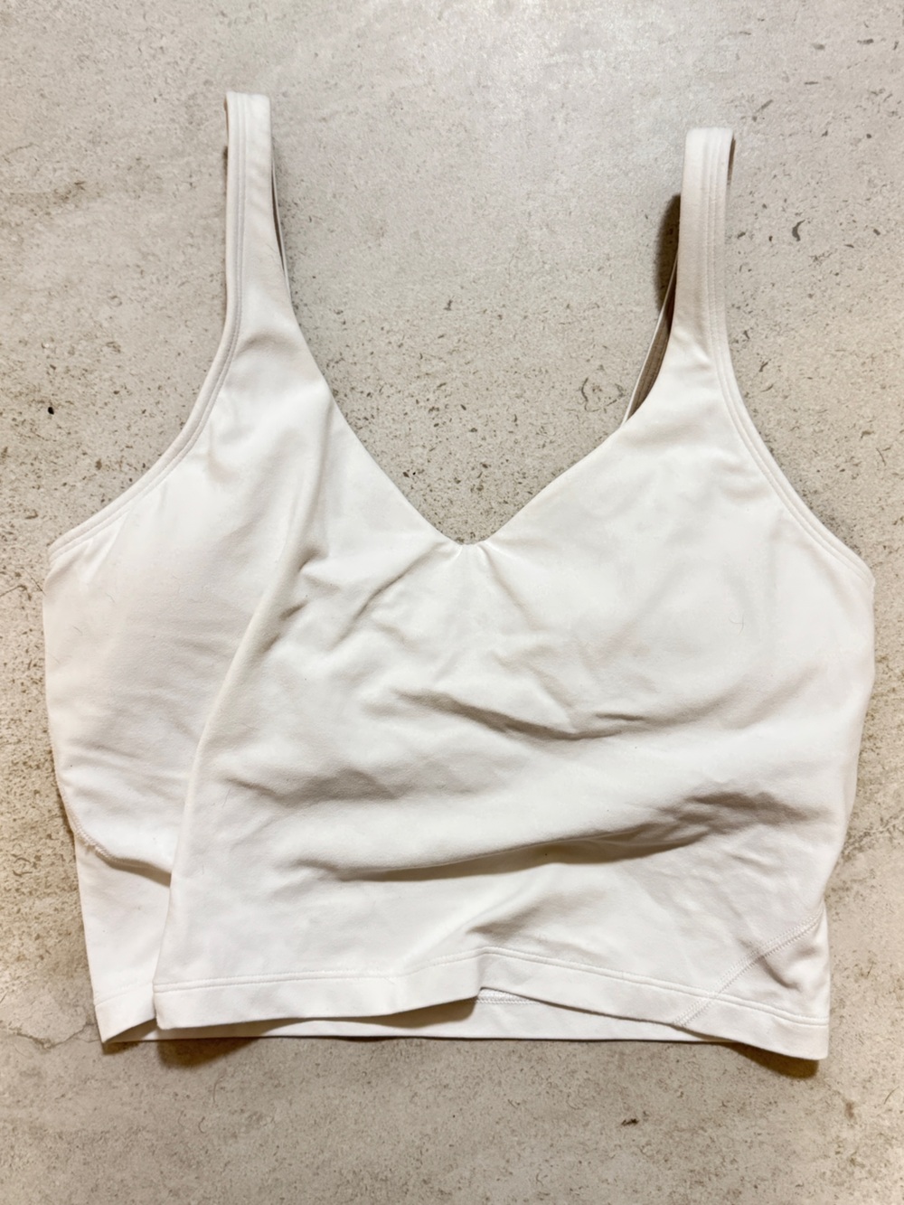 lululemon athletica White V-Neck Seamless Tank Sports Bra